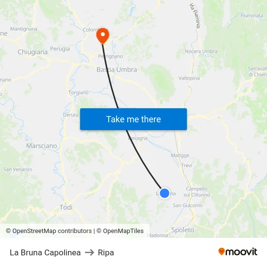 La Bruna Capolinea to Ripa map