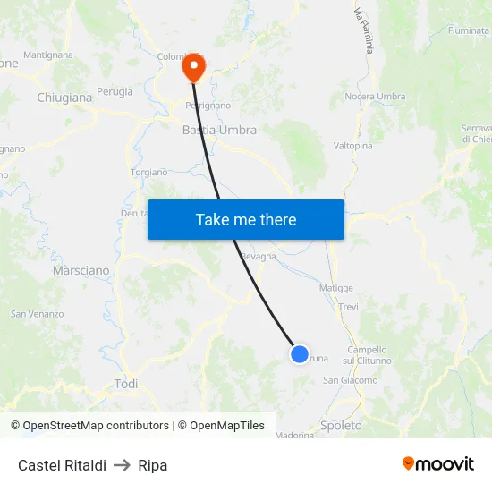 Castel Ritaldi to Ripa map