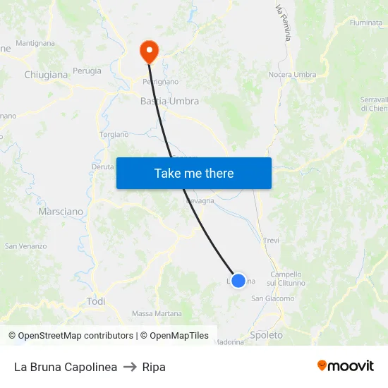 La Bruna Terminal to Ripa map