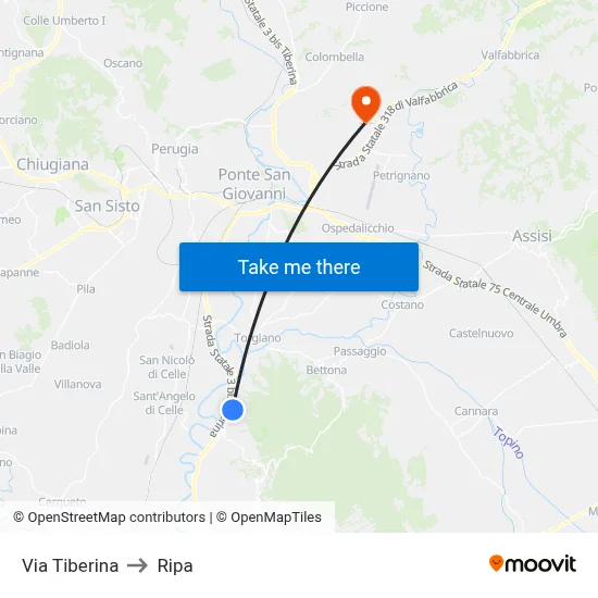 Tiberina Street to Ripa map