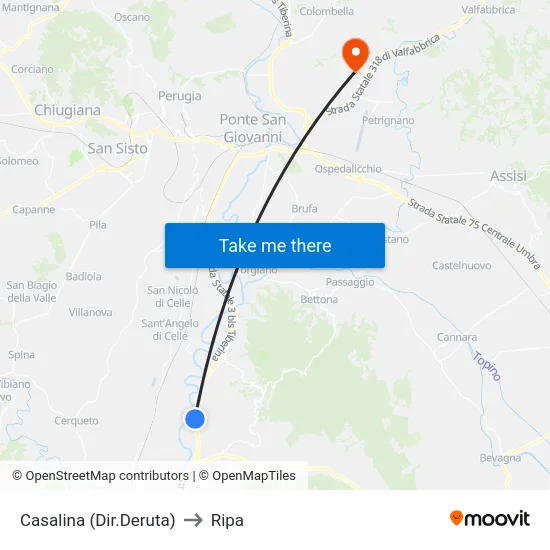 Casalina (Dir.Deruta) to Ripa map