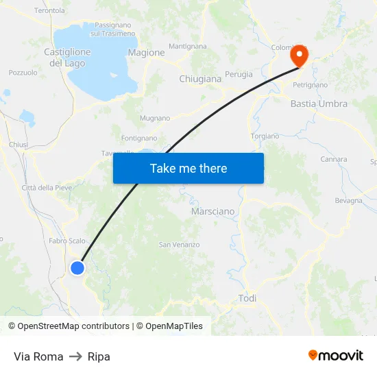 Via Roma to Ripa map