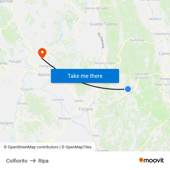 Colfiorito to Ripa map