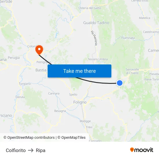 Colfiorito to Ripa map