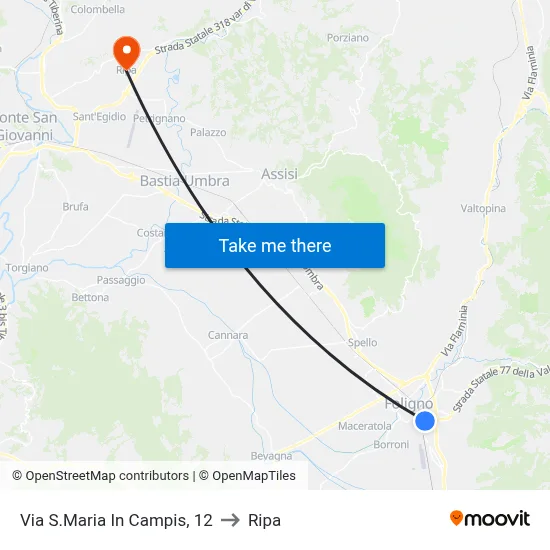 Santa Maria in Campis Street, 12 to Ripa map