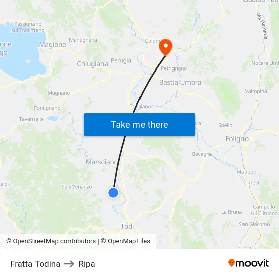 Fratta Todina to Ripa map