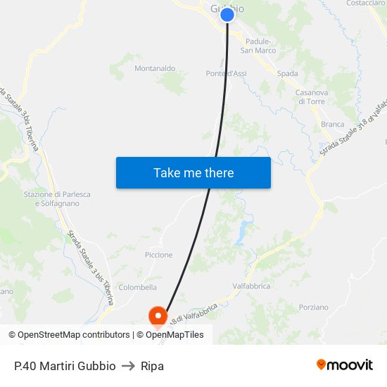 P.40 Martiri Gubbio to Ripa map