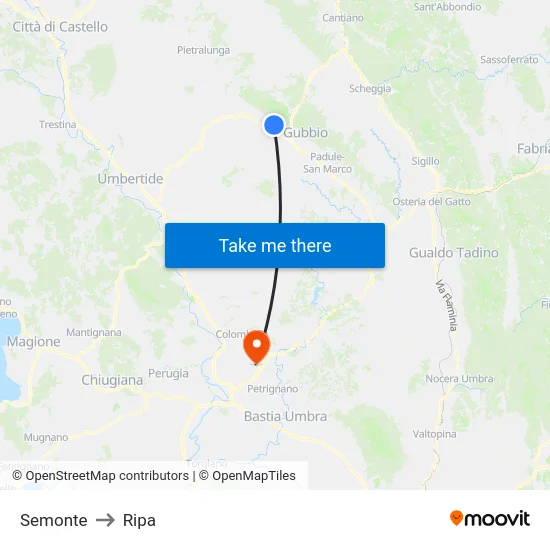 Semonte to Ripa map