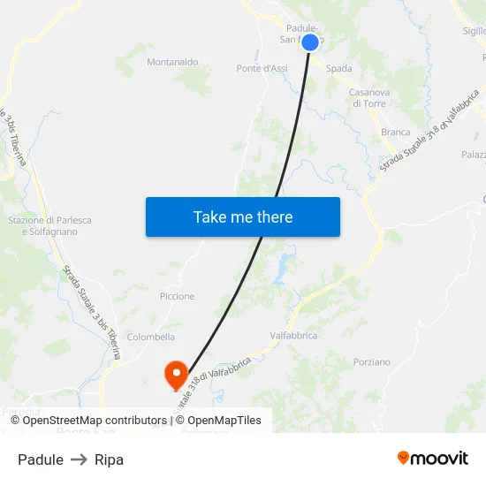 Padule to Ripa map