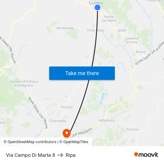 Via Campo Di Marte 8 to Ripa map