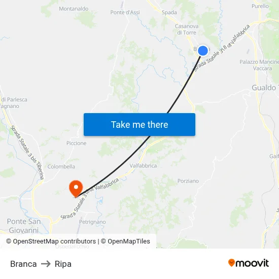 Branca to Ripa map