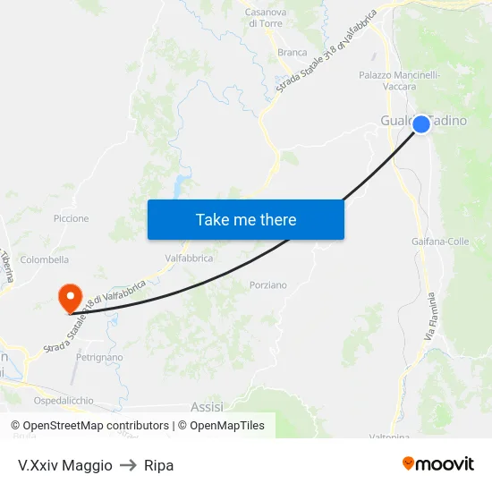 V.Xxiv Maggio to Ripa map