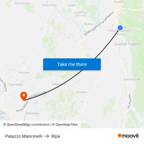 Palazzo Mancinelli to Ripa map