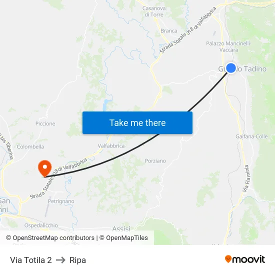 Via Totila 2 to Ripa map