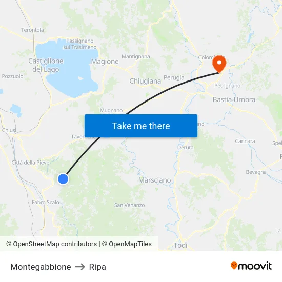 Montegabbione to Ripa map
