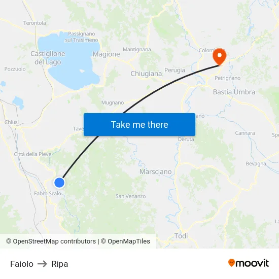Faiolo to Ripa map