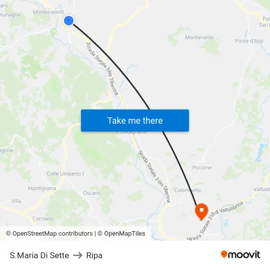 S.Maria Di Sette to Ripa map