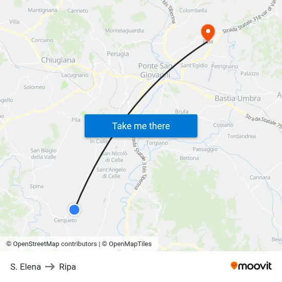 S. Elena to Ripa map