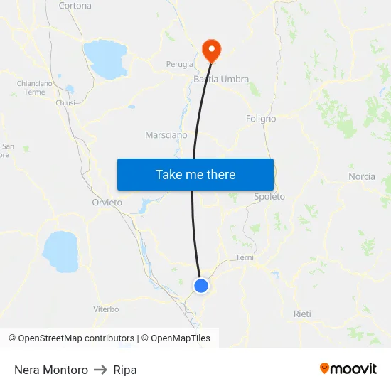 Nera Montoro to Ripa map