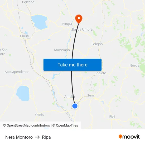 Nera Montoro to Ripa map