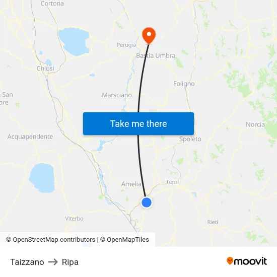 Taizzano to Ripa map