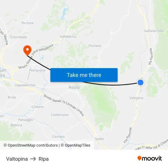 Valtopina to Ripa map