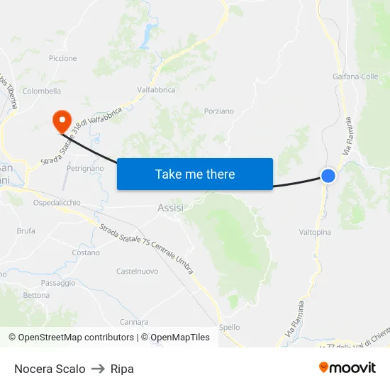 Nocera Scalo to Ripa map