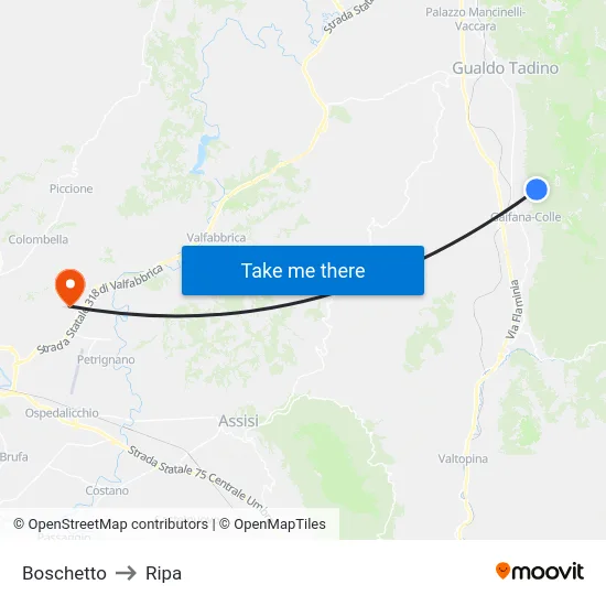 Boschetto to Ripa map