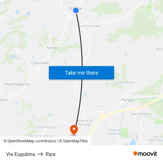 Eugubina Street to Ripa map