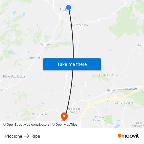 Piccione to Ripa map