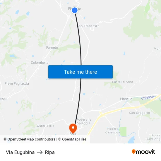 Via Eugubina to Ripa map