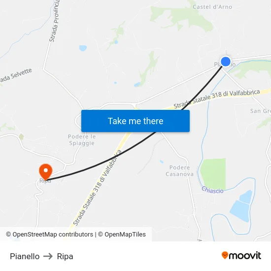 Pianello to Ripa map