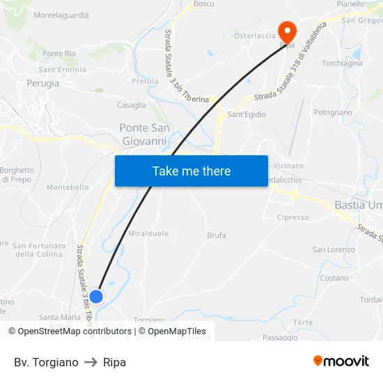 Bv. Torgiano to Ripa map