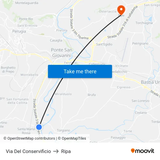 Via Del Conservificio to Ripa map