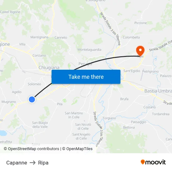 Cabins to Ripa map