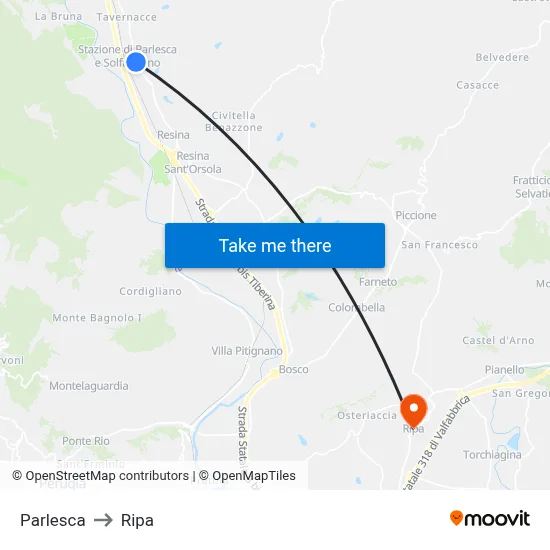 Parlesca to Ripa map
