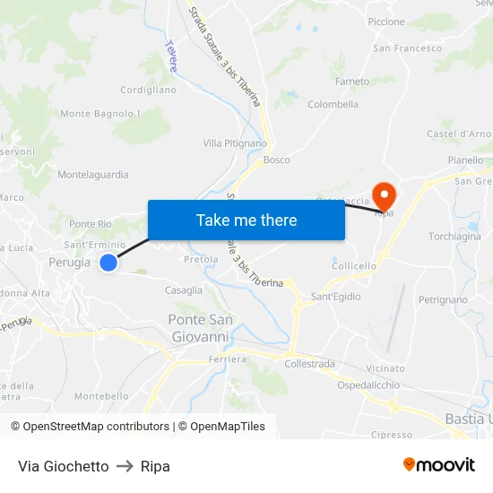 Via Giochetto to Ripa map