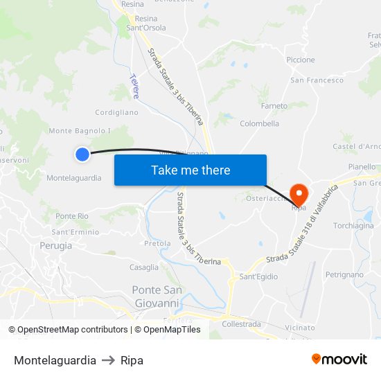 Montelaguardia to Ripa map