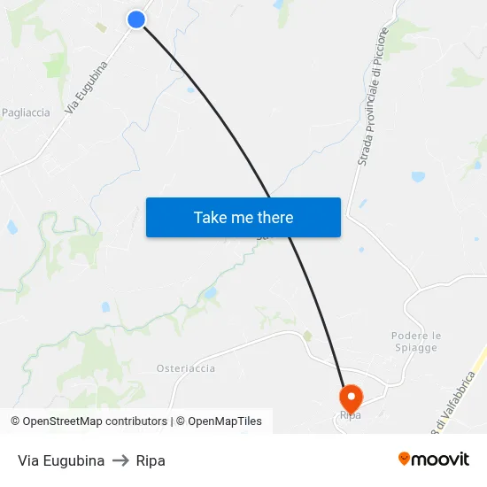 Eugubina Street to Ripa map