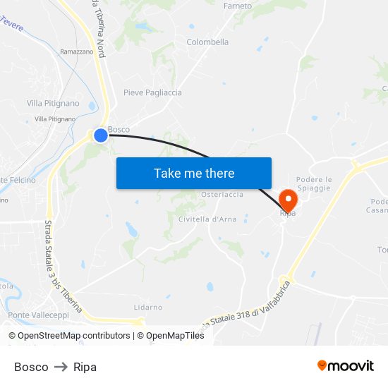 Bosco to Ripa map