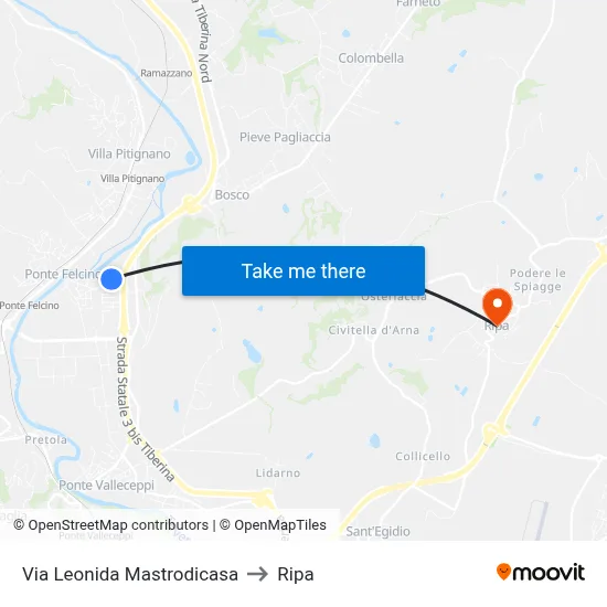 Leonida Mastrodicasa Street to Ripa map