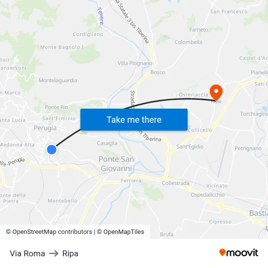 Via Roma to Ripa map