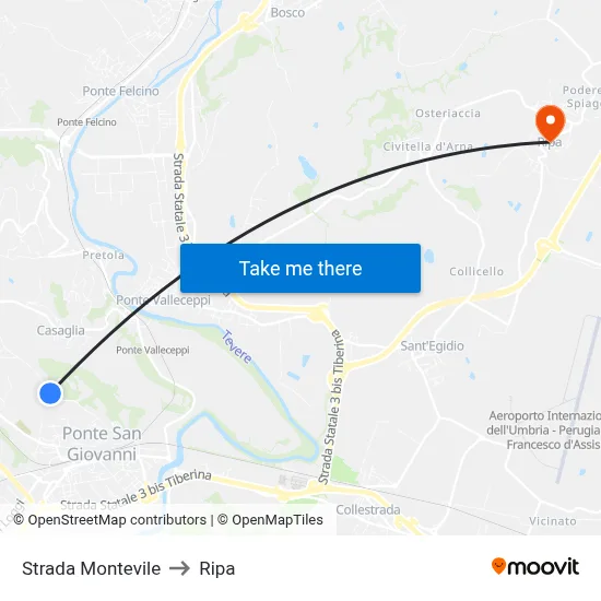 Montevile Road to Ripa map