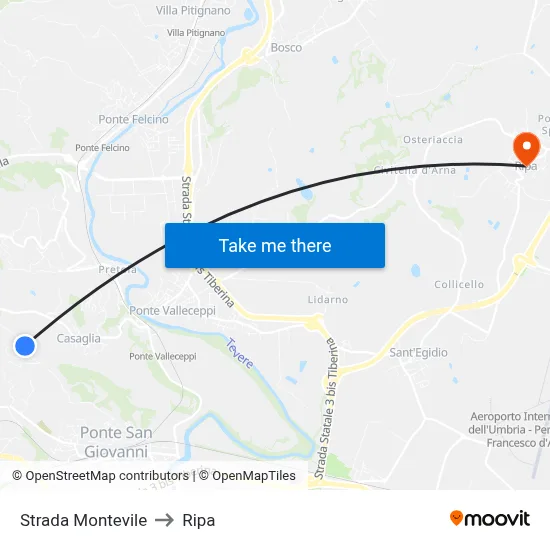 Montevile Road to Ripa map