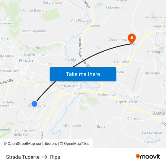 Tuderte Road to Ripa map