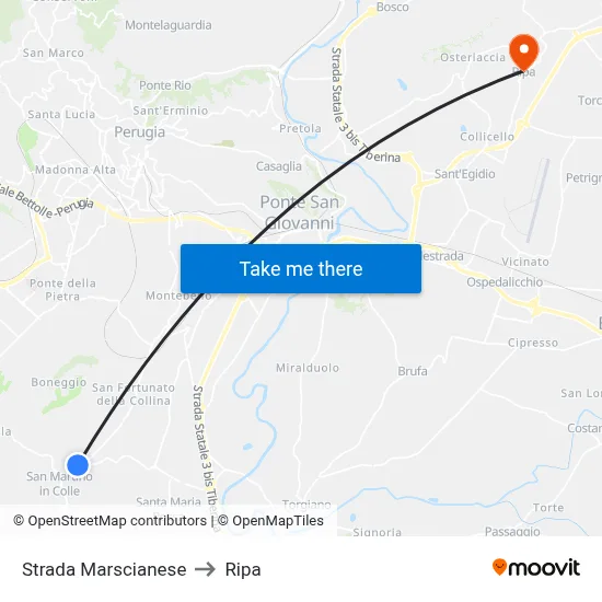Marscianese Road to Ripa map
