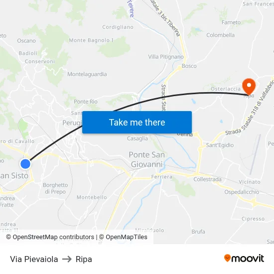 Via Pievaiola to Ripa map