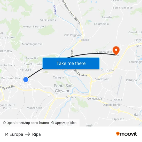 Europa Square to Ripa map