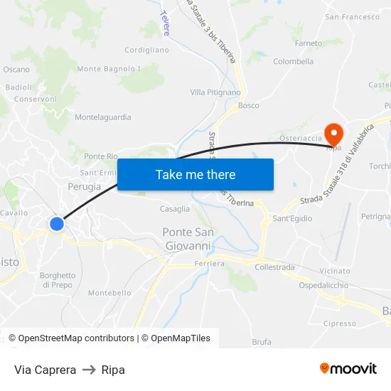 Via Caprera to Ripa map