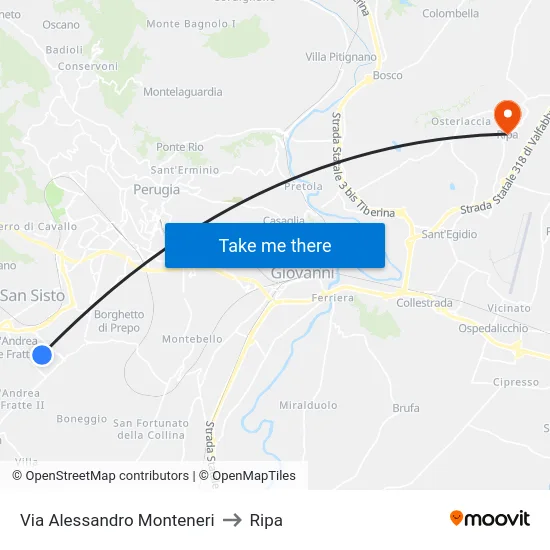 Via Alessandro Monteneri to Ripa map